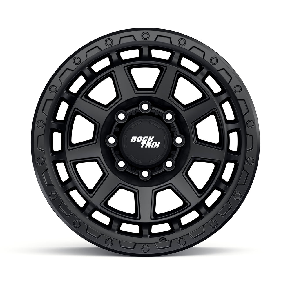 Rocktrix Offroad Wheels - RT114 8Lug 18x9, 20x9, ET-12, Matte Black rim - Heavy Duty Rim, for Chevrolet, GMC, Ram, Ford