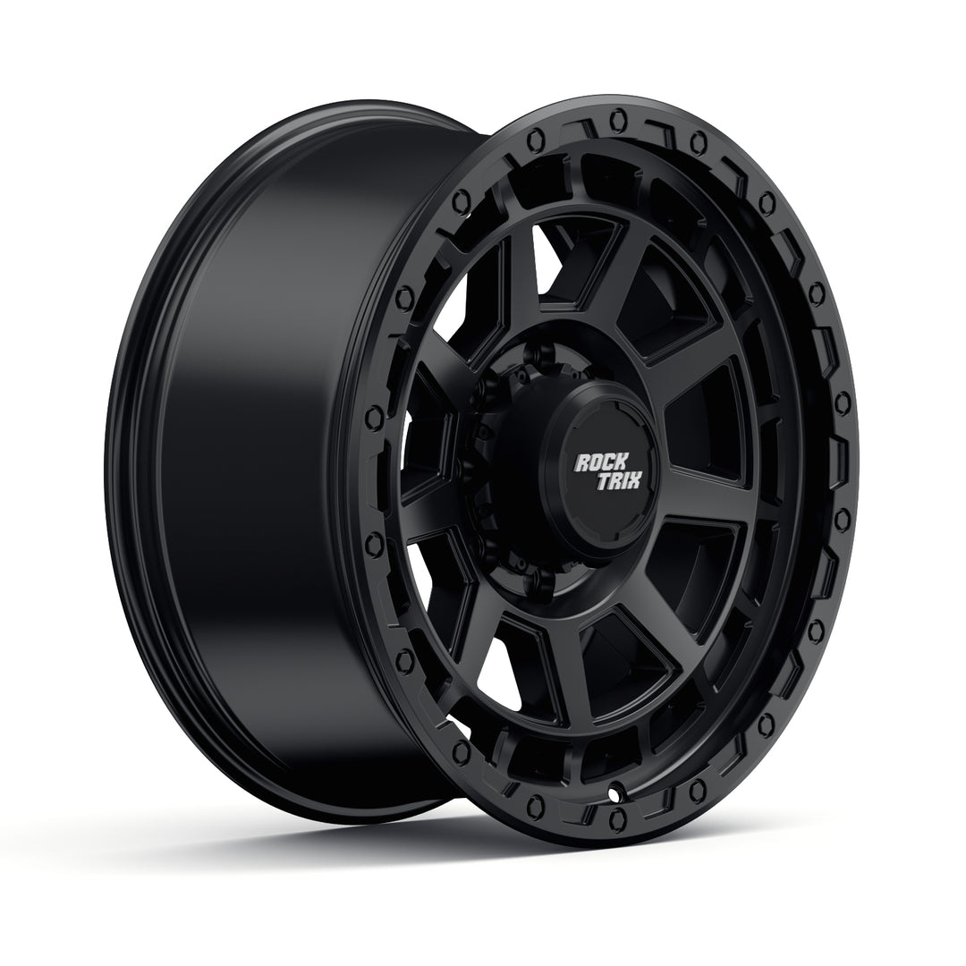 Rocktrix Offroad Wheels - RT114 8Lug 20x9, ET+12, Matte Black rim - Heavy Duty Rim, for Chevrolet, GMC, Ram, Ford