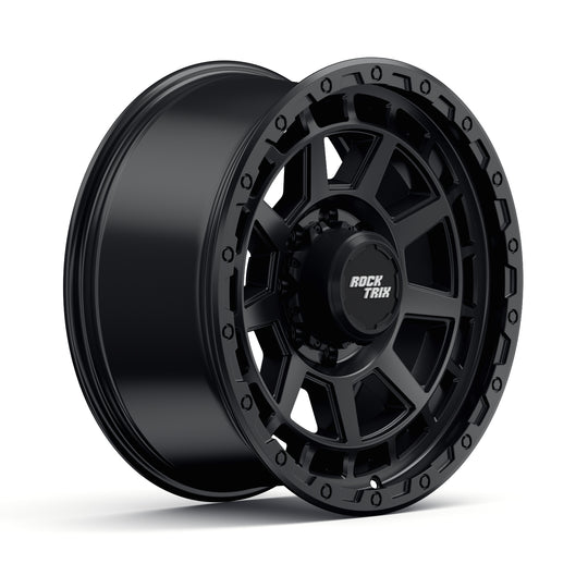 Rocktrix Offroad Wheels - RT114 8Lug 20x9, ET+12, Matte Black rim - Heavy Duty Rim, for Chevrolet, GMC, Ram, Ford