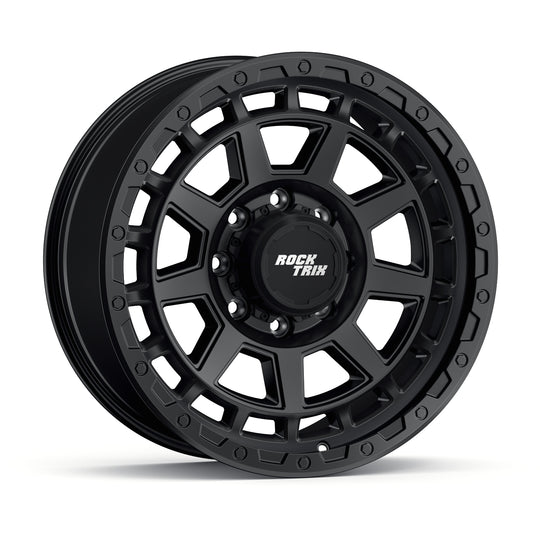 Rocktrix Offroad Wheels - RT114 8Lug 20x9, ET+12, Matte Black rim - Heavy Duty Rim, for Chevrolet, GMC, Ram, Ford