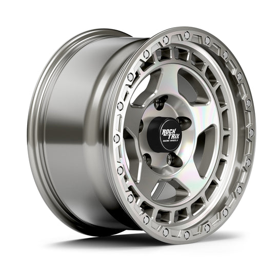 RockTrix Offroad Wheel - RT115 Modern Five Spokes Wheel -  Machined Silver 5 Lug Holes Rim