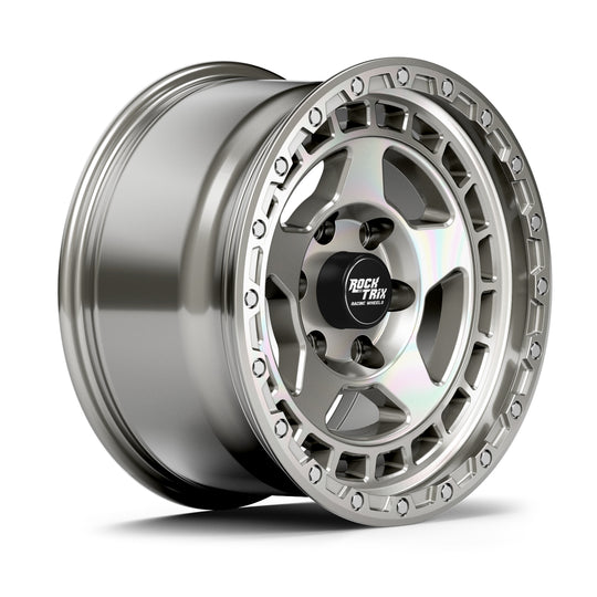 RockTrix Offroad Wheel - RT115 Modern Five Spokes Wheel -  Machined Silver 6 Lug Holes Rim