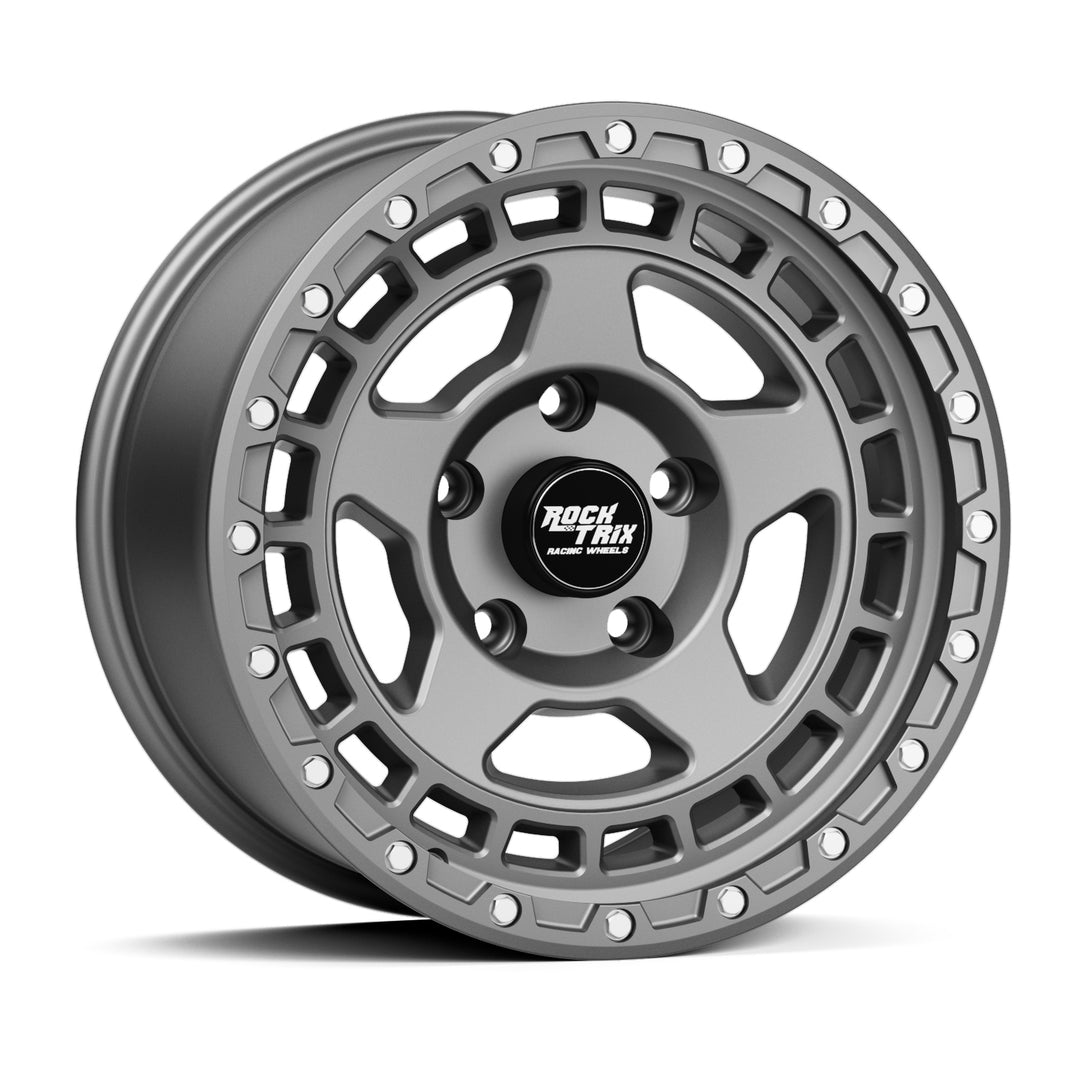 RockTrix Offroad Wheel - RT115 Modern Five Spokes Wheel -  Matte Gunmetal 5 Lug Holes Rim