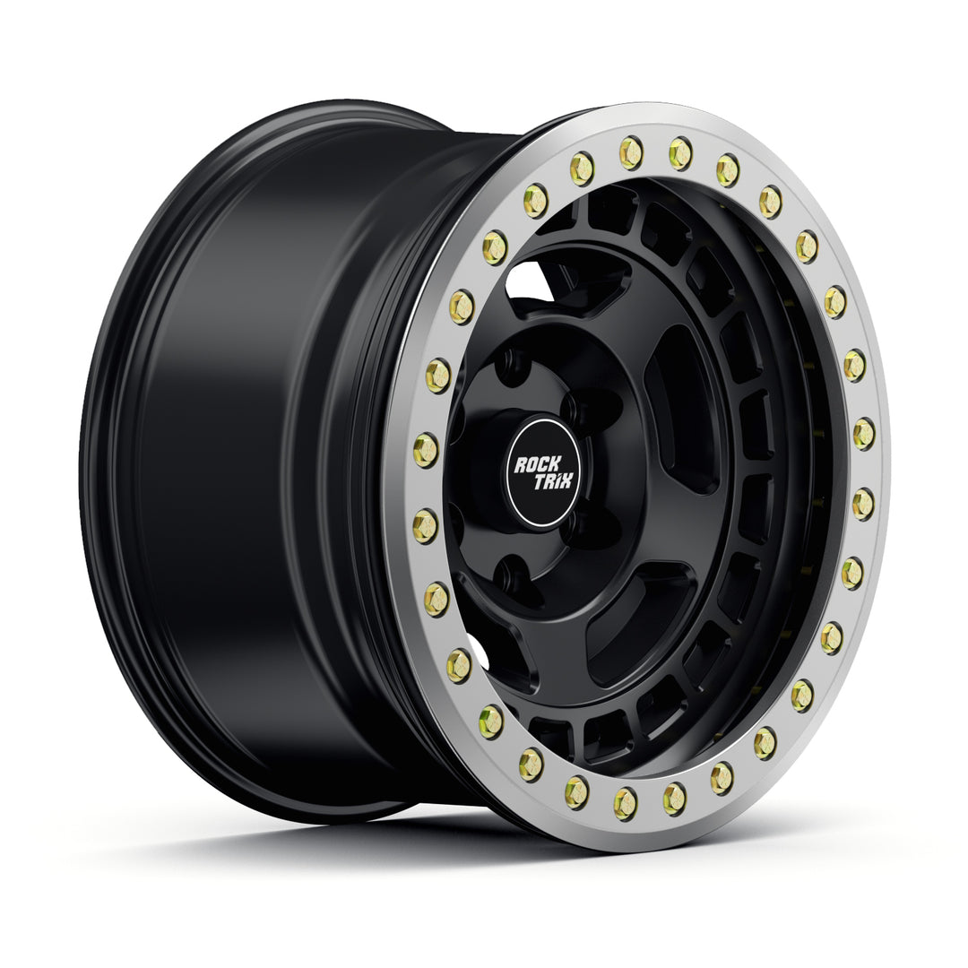 Rocktrix Offroad Wheels - RT115BL - Modern 5 Spoke Beadlock - Matte Black. Bead Lock Rims 