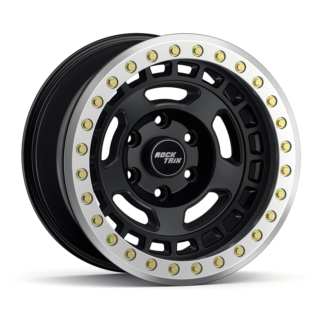 Rocktrix Offroad Wheels - RT115BL - Modern 5 Spoke Beadlock - Matte Black. Bead Lock Rims 