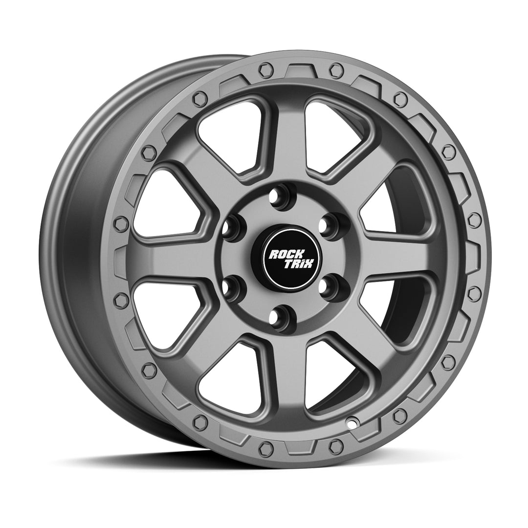Rocktrix Offroad Wheels RT110 Matte Gunmetal 17x8.5 6-Lug rim for Toyota Lexus Ford F150 Bronco