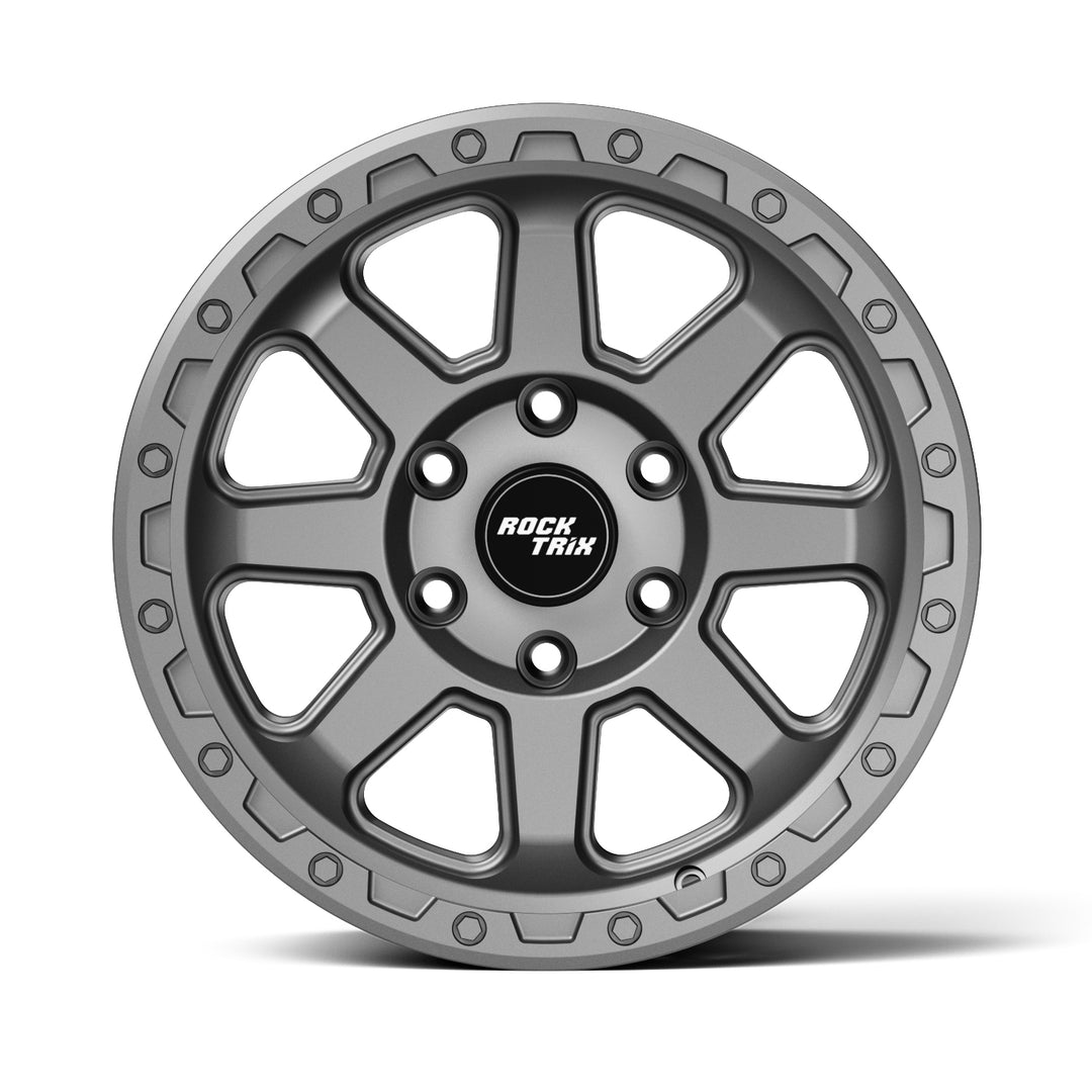 Rocktrix Offroad Wheels RT110 Matte Gunmetal 17x8.5 6-Lug rim for Toyota Lexus Ford F150 Bronco
