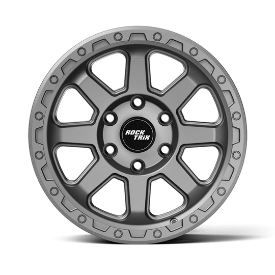 Rocktrix Offroad Wheels RT110 Matte Gunmetal 17x8.5 6-Lug rim for Toyota Lexus Ford F150 Bronco