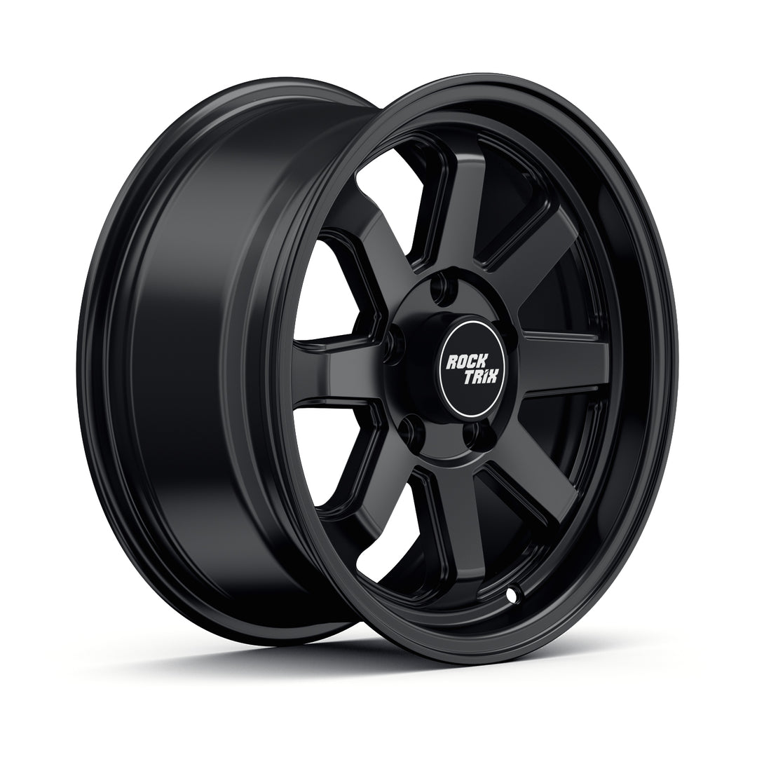 Rocktrix Offroad Wheel - RT116 ATV - 8 Straight Spokes 5x114.3 | 68, 15x7 ET30 ATV UTV rim for Polaris - Matte Black. 
