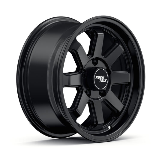 Rocktrix Offroad Wheel - RT116 ATV - 8 Straight Spokes 5x114.3 | 68, 15x7 ET30 ATV UTV rim for Polaris - Matte Black. 