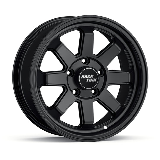 Rocktrix Offroad Wheel - RT116 ATV - 8 Straight Spokes 5x114.3 | 68, 15x7 ET30 ATV UTV rim for Polaris - Matte Black. 