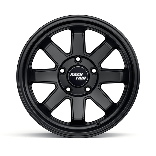 Rocktrix Offroad Wheel - RT116 ATV - 8 Straight Spokes 5x114.3 | 68, 15x7 ET30 ATV UTV rim for Polaris - Matte Black.