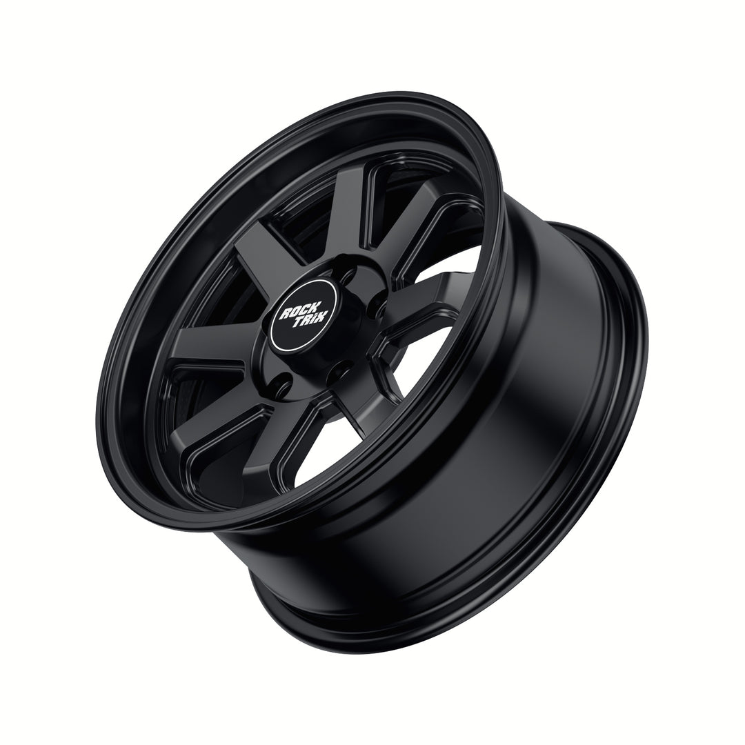 Rocktrix Offroad Wheel - RT116 ATV - 8 Straight Spokes 5x114.3 | 68, 15x7 ET30 ATV UTV rim for Polaris - Matte Black. 