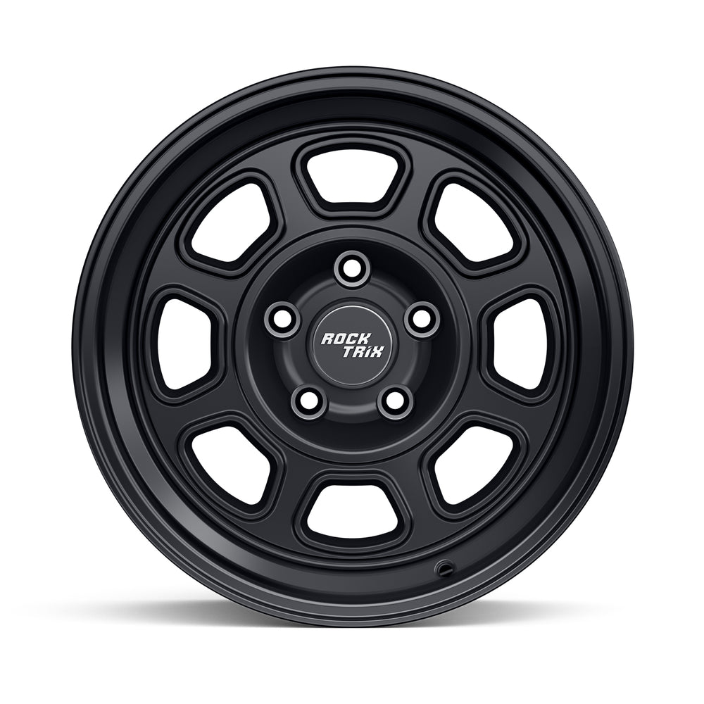 Rocktrix Offorad Wheel RT119 Matte Black 17x9, 5 lug, 5x127 rim for Jeep Wrangler JK JL Gladiator JT