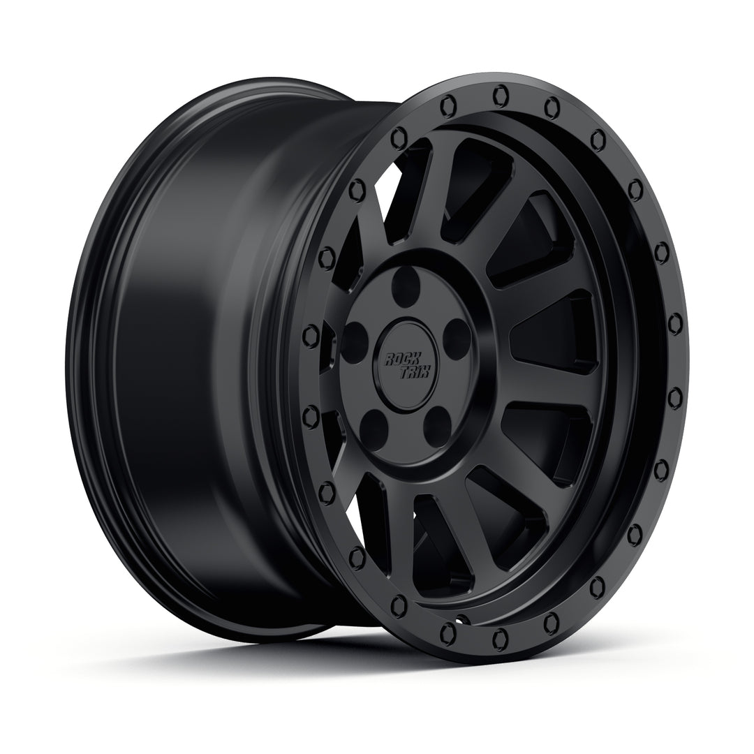 Rocktrix RT120 11 straight spoke 17x9 wheel, Matte Black, 5 lug 5x127, fits Jeep