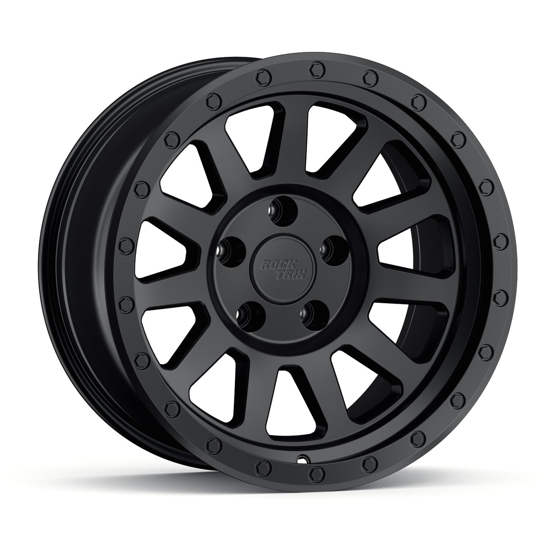 Rocktrix RT120 11 straight spoke 17x9 wheel, Matte Black, 5 lug 5x127, fits Jeep