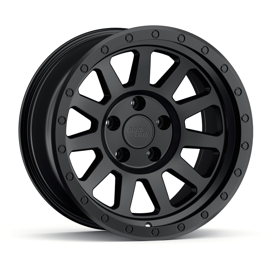Rocktrix RT120 11 straight spoke 17x9 wheel, Matte Black, 5 lug 5x127, fits Jeep