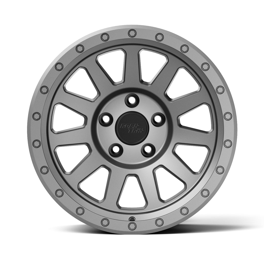 Rocktrix RT120 11 straight spoke 17x9 wheel, Matte Gunmetal, 5 lug 5x127, fits Jeep