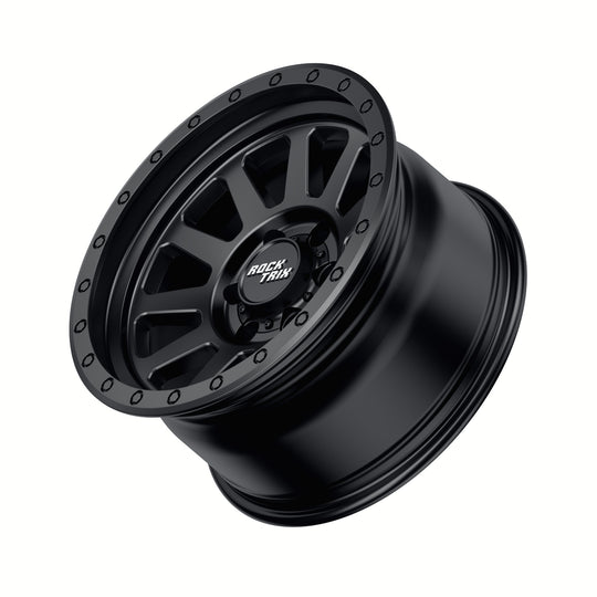 Rocktrix RT120 11 straight spoke 17x9 wheel, Matte Black, 6 lug 6x135 / 6x139.7, fits Ford, Toyota, Lexus, Chevrolet, GMC