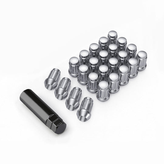 RockTrix 1/2"x20 Spline Lug Nuts (24 pcs) - Silver