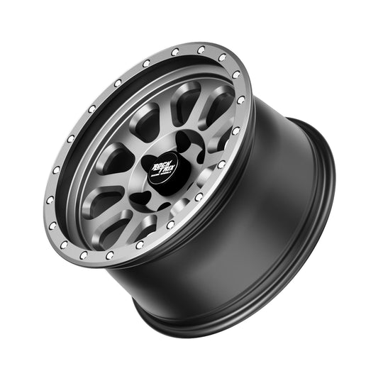 RockTrix RT111 Teardrop Multispoke Wheel - Matte Gunmetal 6 lug holes